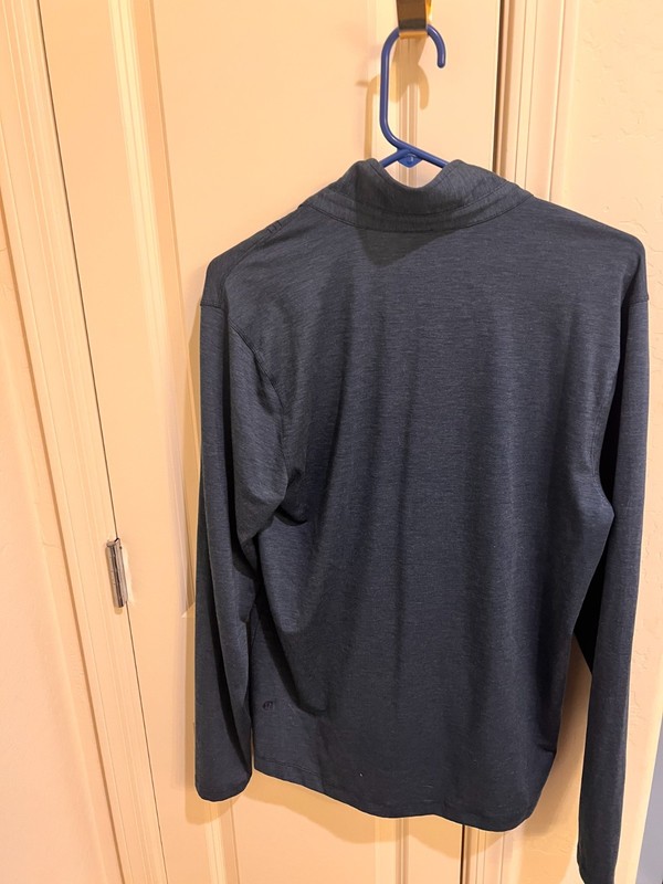 Lululemon Evolution Long Sleeve Polo Shirt Mens Medium Blue Stretch Performance gallery