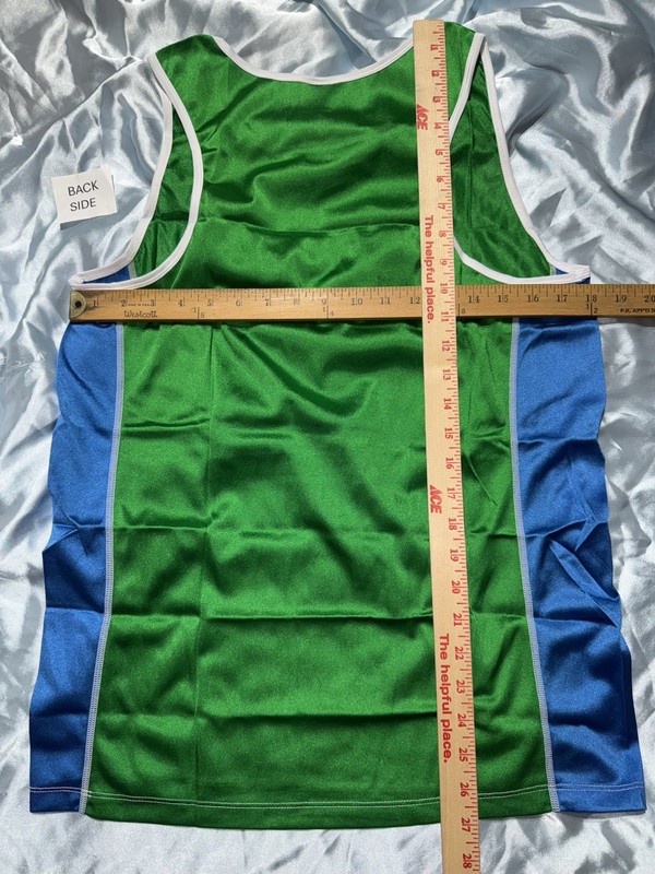 🔥 NEW AussieBum SILKY Nylon Tank Top Surfing Men XL GREEN BLUE Aussie Bum Glanz gallery