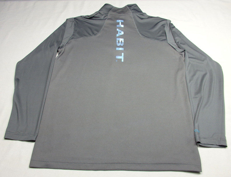 Mens *HABIT* Solar Factor Long Sleeve 1/4 Zip Athletic Pullover Shirt Size LARGE gallery