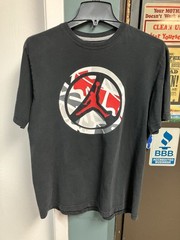 Nike Air Jordan Red And Black T-shirt With Jumpman Logo On Front – Size L – 90s