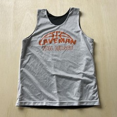 Y2K Caveman Fall League Jersey Shirt Mens Large Gray Reversible Basketball Gym