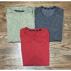 Lot of 3 Rhone Reign Tech Performance Athletic T Shirt Red, Green, Grey Sz 2XL