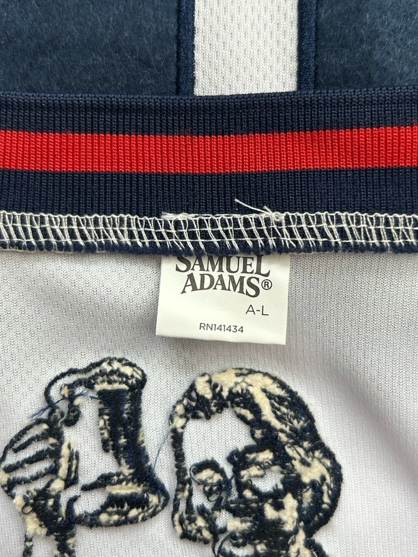 Samuel Adams Beer Basketball Jersey Large Retro White Party Sam Embroidered Logo gallery