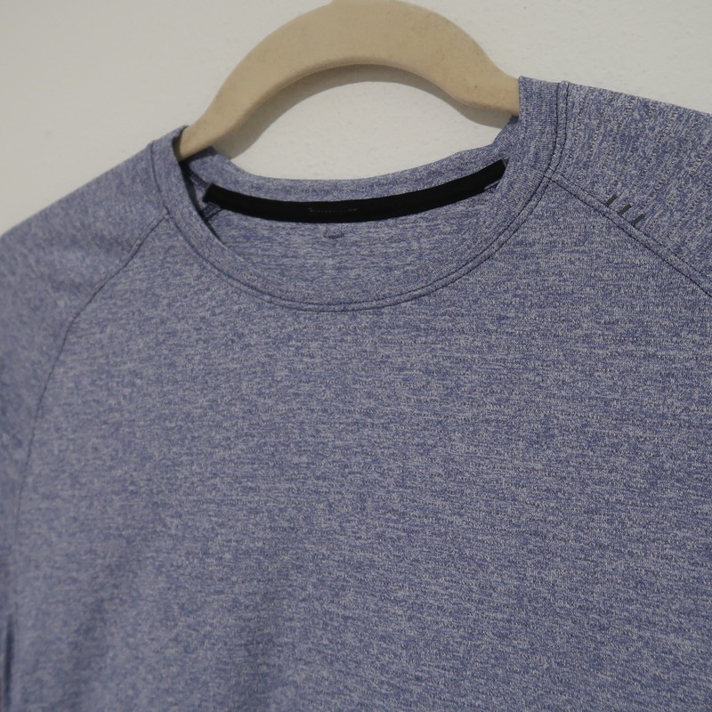Lululemon Drysense Short Sleeve Performance Shirt Blue Heather Men's Large L gallery