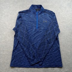Under Armour Pullover Mens Large Blue HeatGear 1/4 Zip Athletic Top
