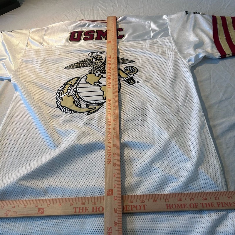 Rapid Dominance USMC Football Jersey White Mesh Military Graphic Medium Y2K gallery