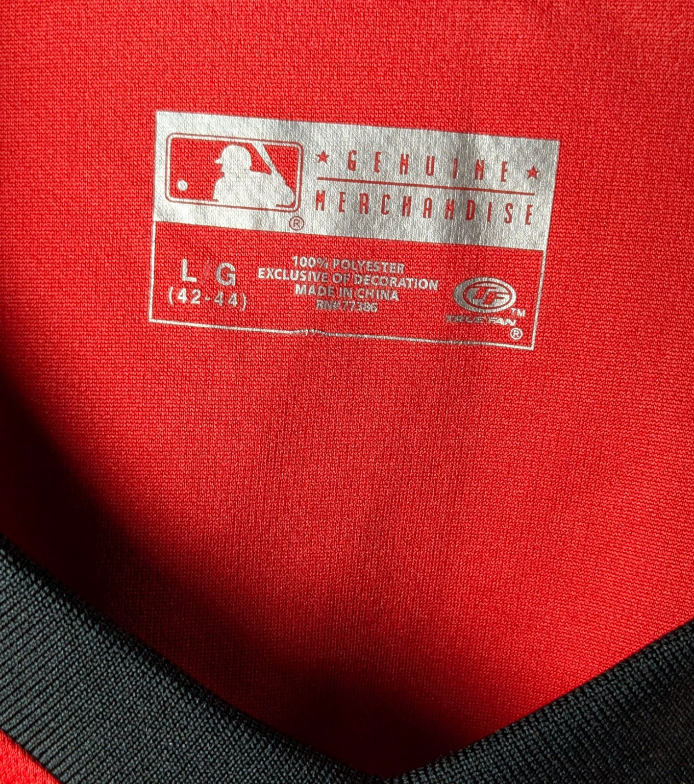 MLB Cincinnati Reds Baseball Jersey Men’s Large V Neck Pullover Shirt Top GABP gallery