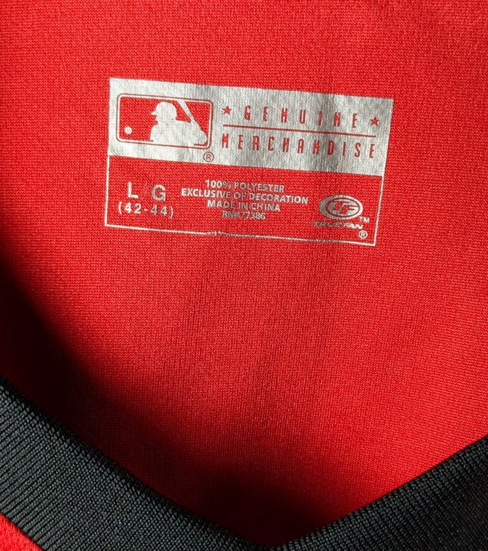 MLB Cincinnati Reds Baseball Jersey Men’s Large V Neck Pullover Shirt Top GABP gallery