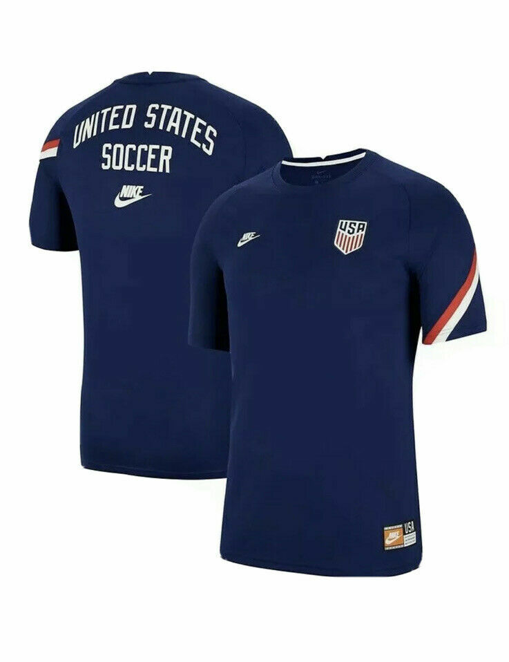 Nike Men's USA '20 Prematch Navy Performance T-Shirt Soccer All Sizes CD2582-421 gallery