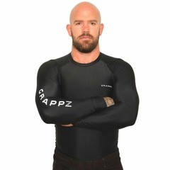 Grappz Long Sleeve Rashguard, Athletic Base Layer Compression Shirt for Men