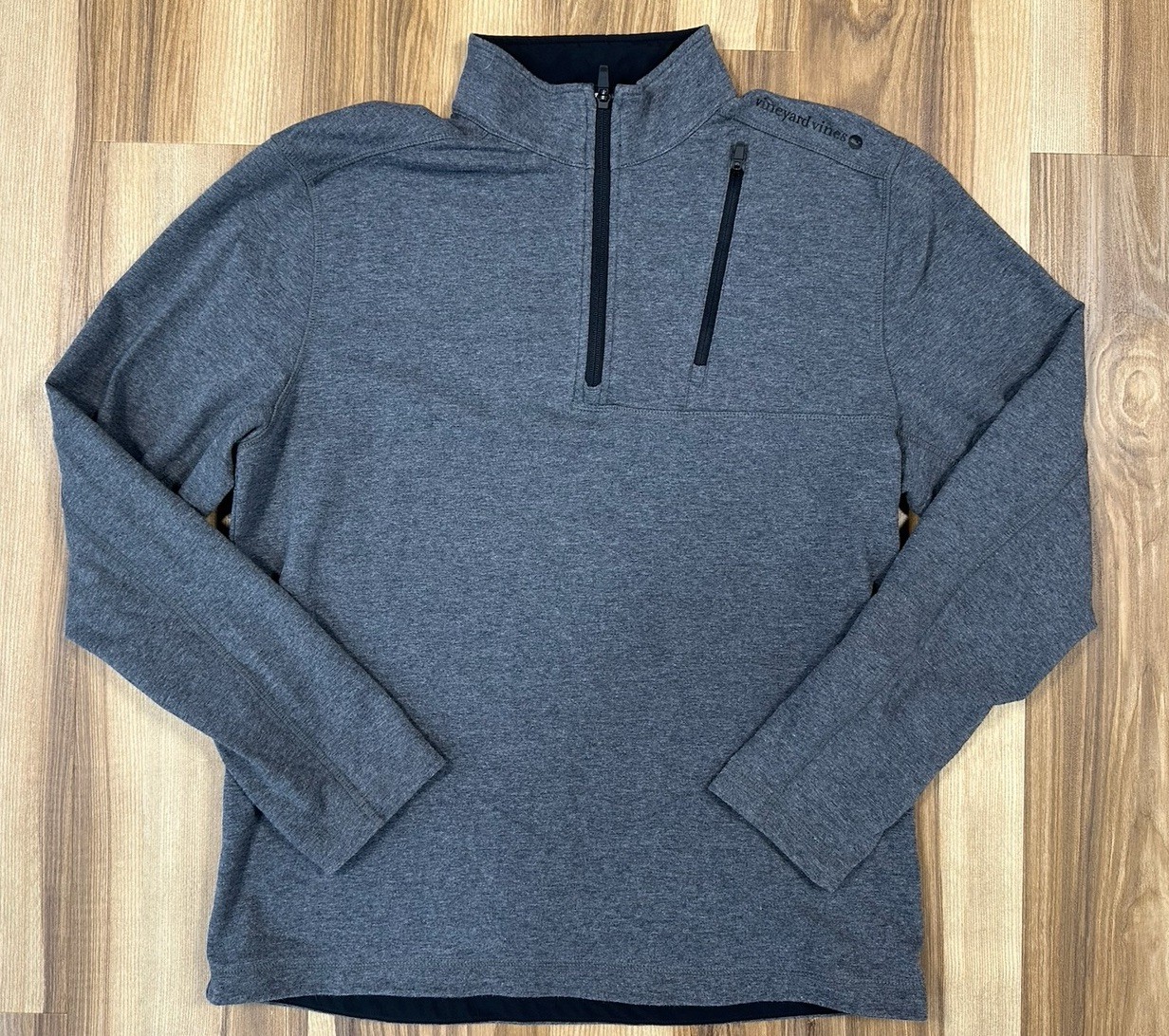 Vineyard Vines Quarter Zip Pullover Shirt Men’s Sz Large Gray Performance Golf gallery