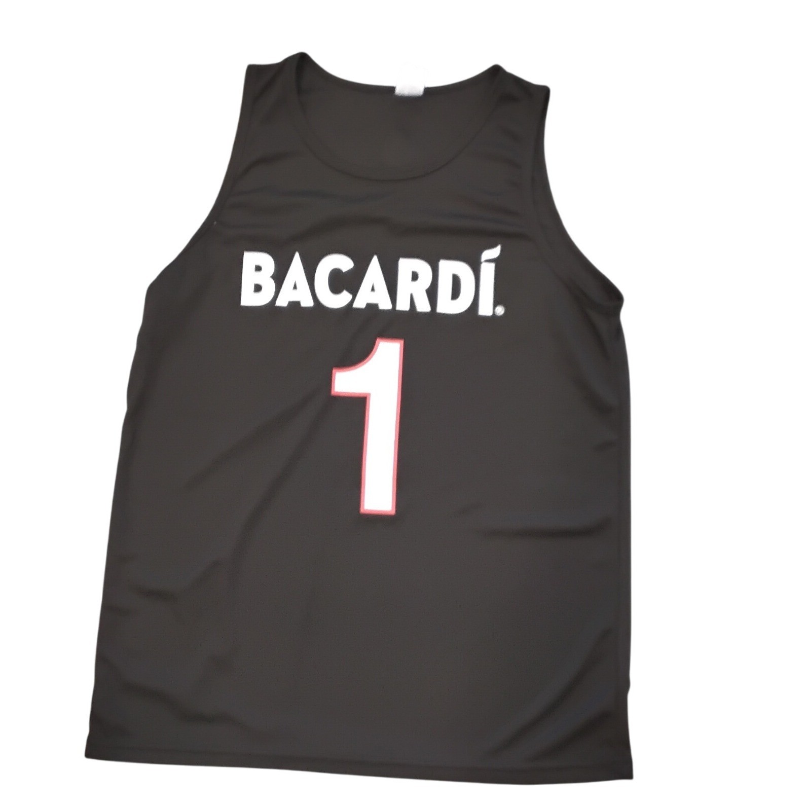 Limited Edition Bacardi #1 Jersey Tank Top Sleeveless Black Graphic Adult Large gallery