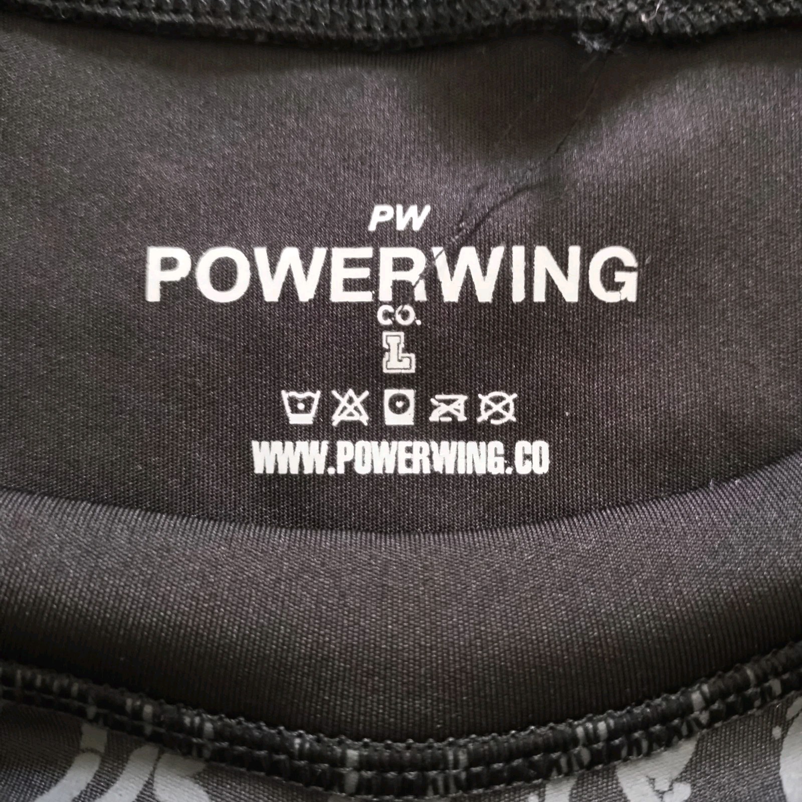 Men's Black PowerWing Compression Gothic Graphic Print Short Sleeve Size Large gallery