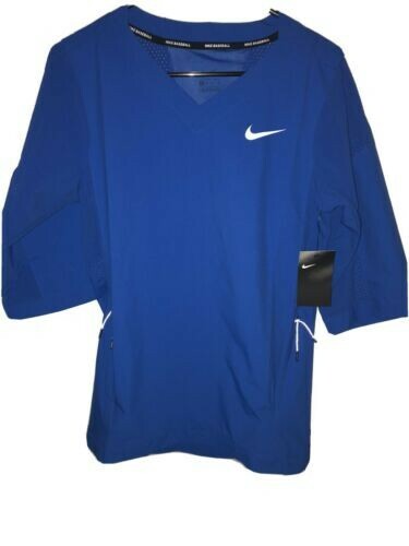New Nike Baseball Jacket Short Sleeve Shirt Royal Blue XS 897383-493 gallery