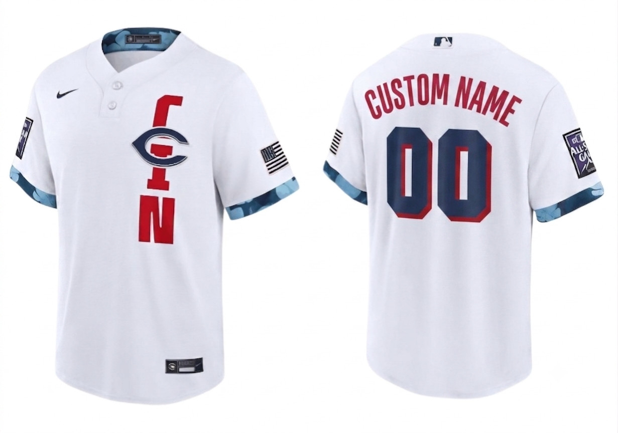 Custom Nike MLB 2021 Cincinnati Reds All Star Game A.C. Stitched White Jersey gallery