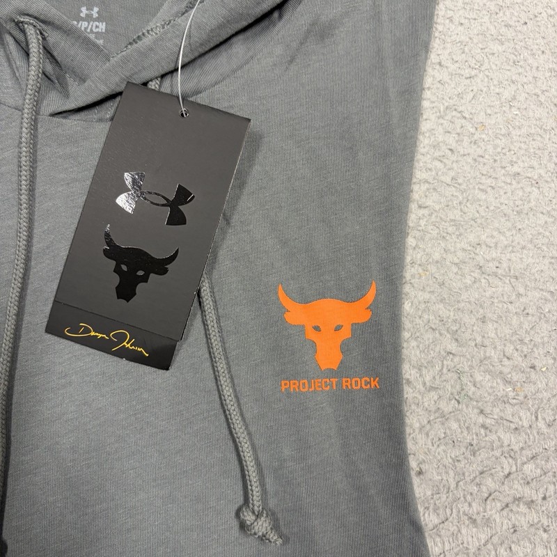 Under Armour Project Rock Payoff Sleeveless Hoodie Shirt Men Small Grey 1387796 gallery