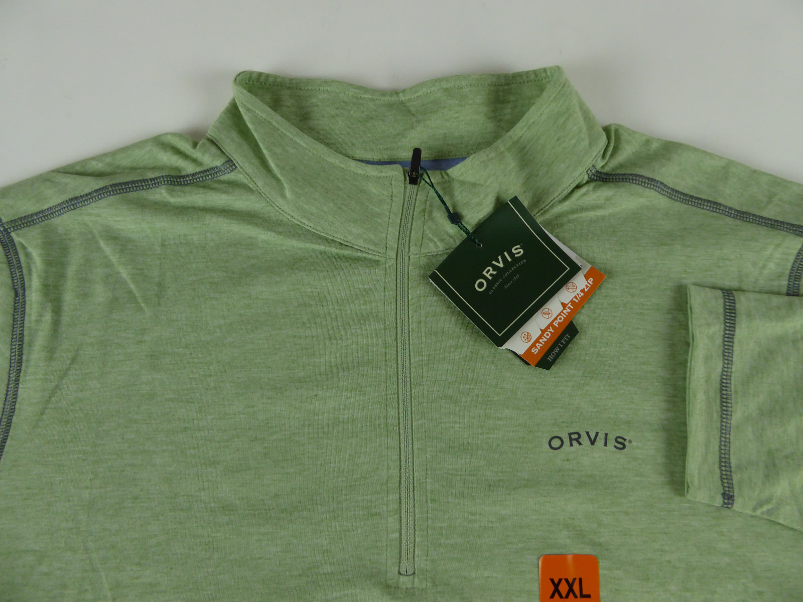 Orvis 1/4 Zip Pullover Dry-Wik Quick Dry Lightweight Sweater Sandy Point NWT $69 gallery