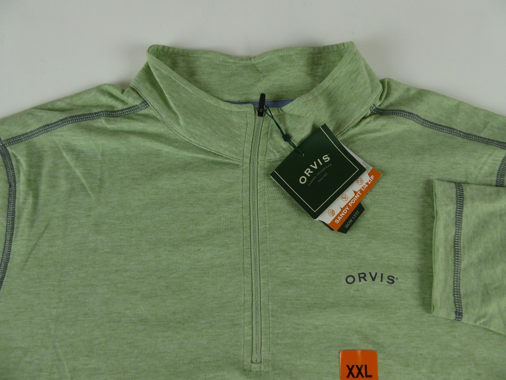 Orvis 1/4 Zip Pullover Dry-Wik Quick Dry Lightweight Sweater Sandy Point NWT $69