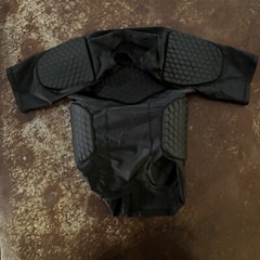 DGYAO Padded Compression Shirt Shoulders Chest Ribs Lower Back Black Size Large