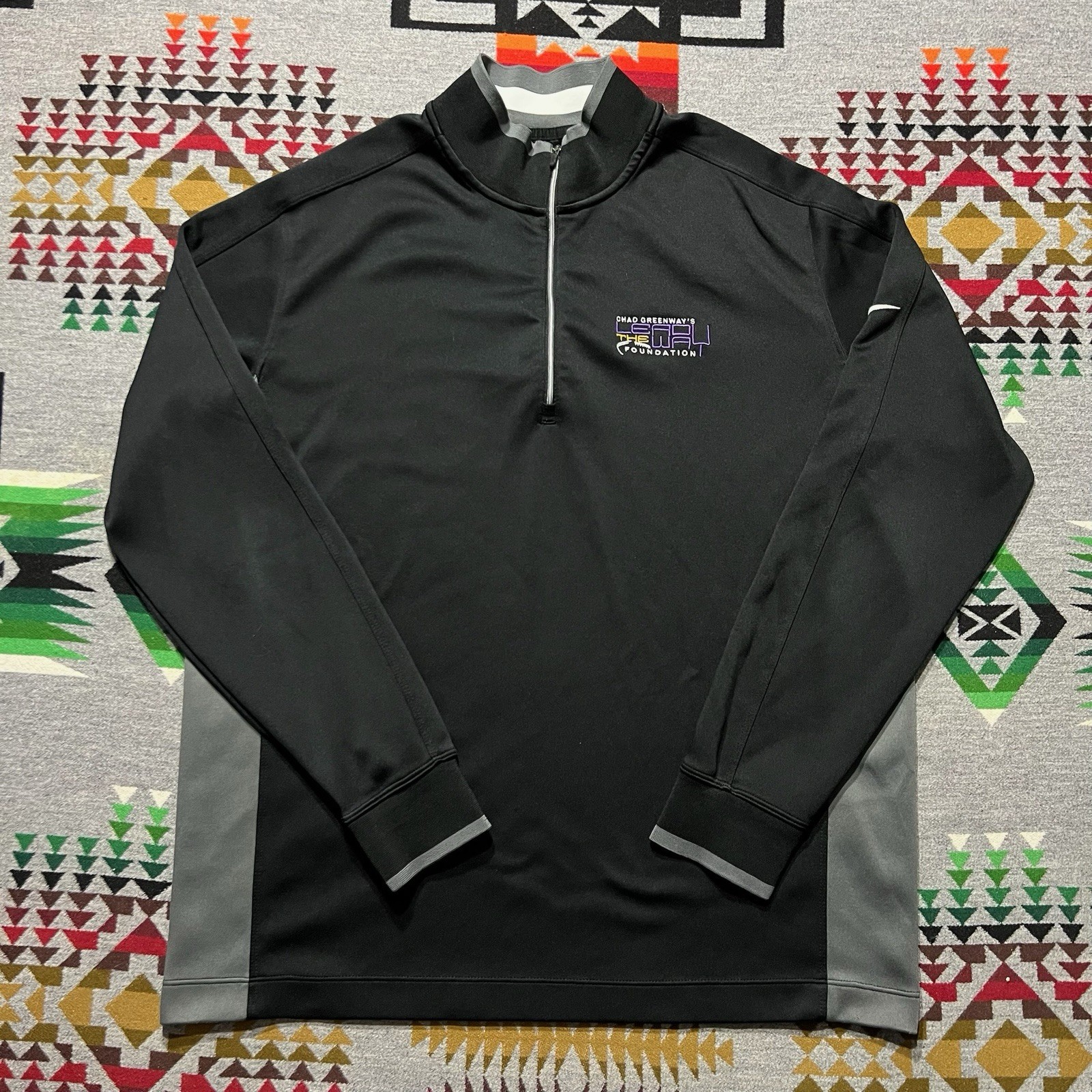 Nike Dri-FIT 1/4 Zip Pullover Mens Large Black Golf Stretch Top B3 gallery