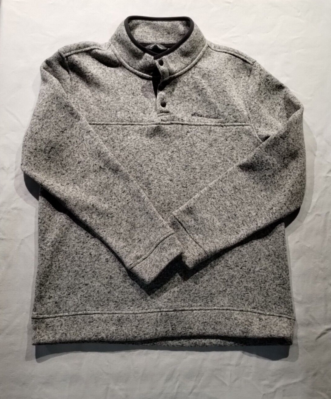 Eddie Bauer Men's Size Large Gray Long Sleeve Fleece 1/4 Snap Sweatshirt Sweater gallery