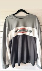 Harley-Davidson Racing Division Men’s Long Sleeve Pullover Logo T-Shirt Gray Wh…