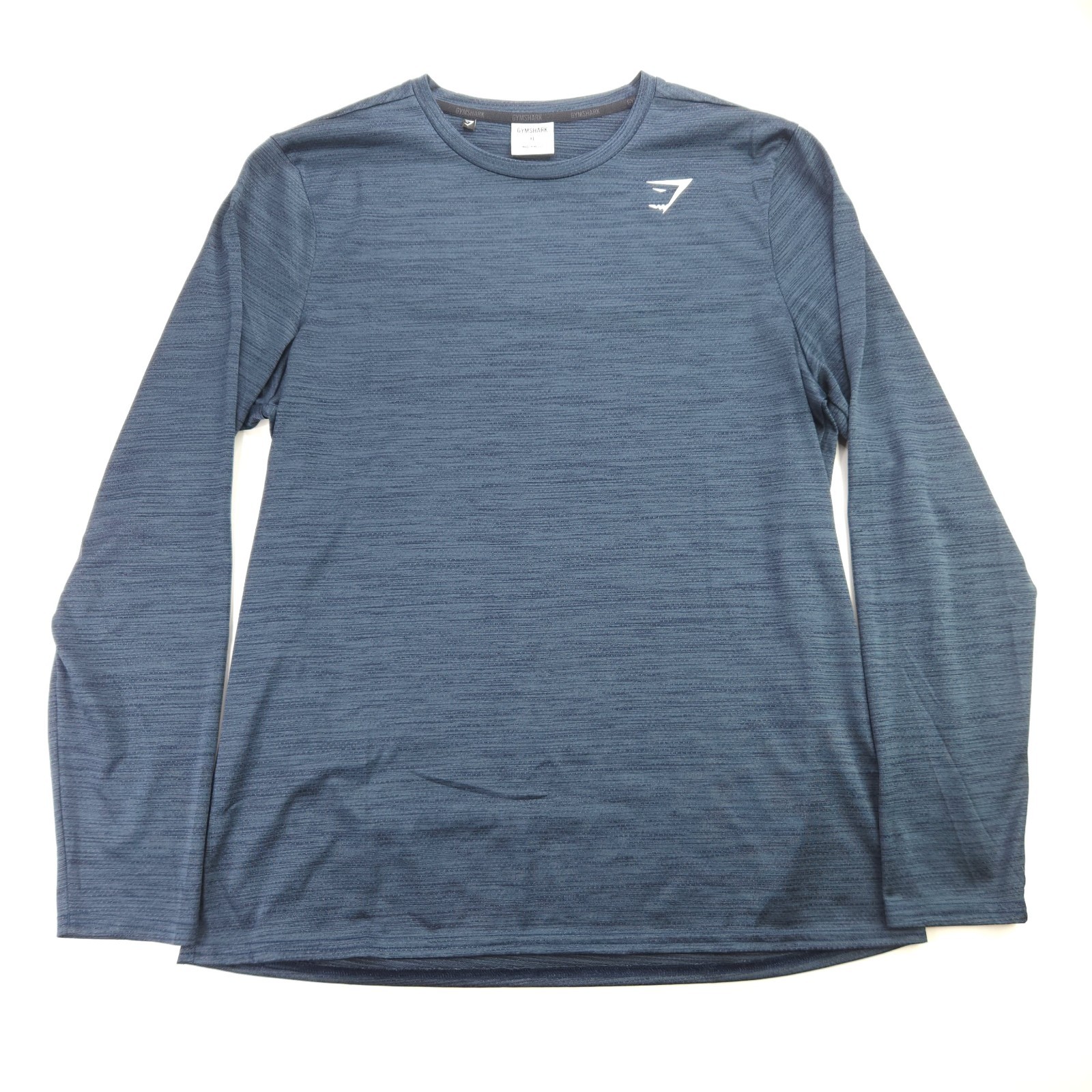 Gymshark Performance Long Sleeve Breathable Stretch Shirt Heather Blue Men's XL gallery