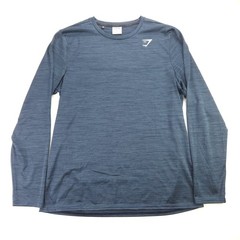 Gymshark Performance Long Sleeve Breathable Stretch Shirt Heather Blue Men’s XL