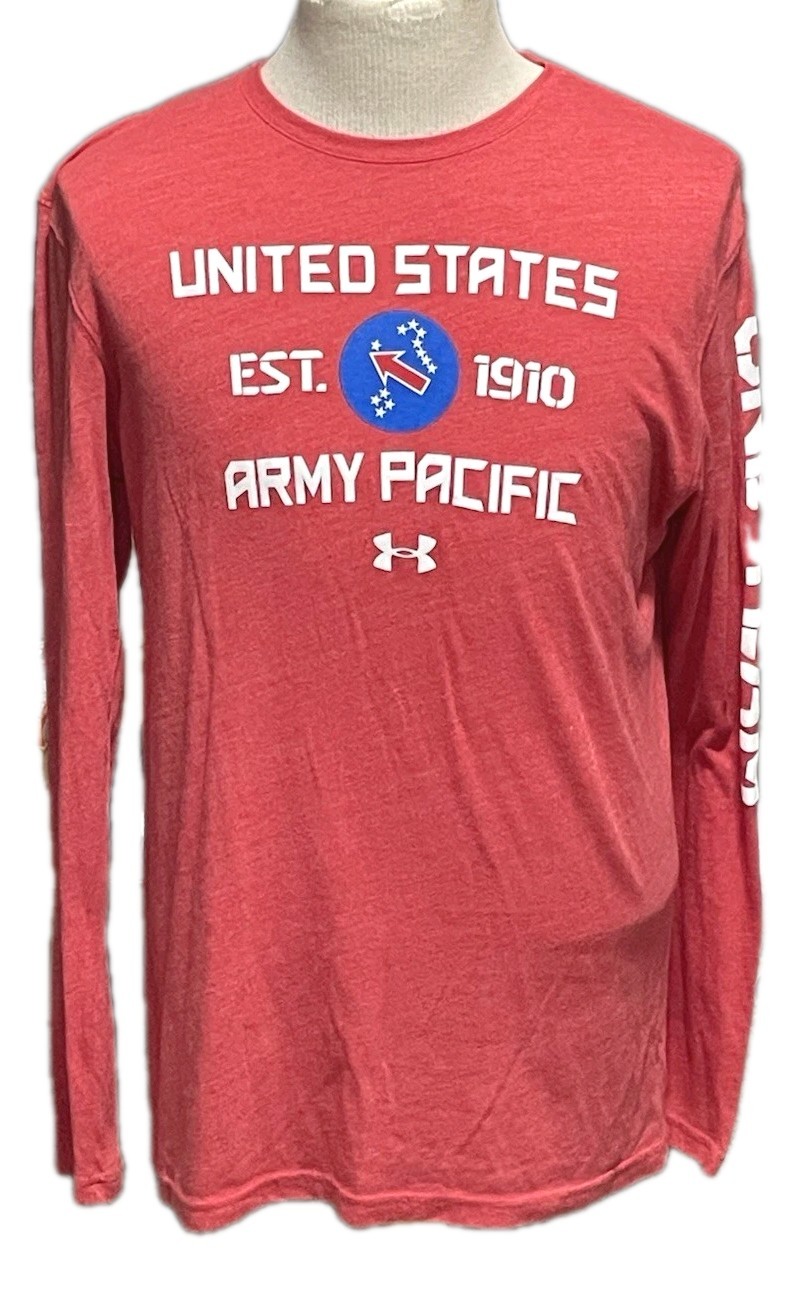 Mens Under Armour "United States Army Pacific" Athletic Shirt L/S Sz Large Red gallery