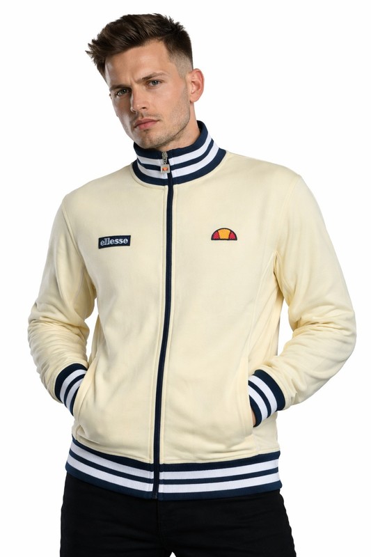 Ellesse Mens Milan Zip Up Track Top Vintage Casual Tracksuit Jacket Yellow Navy gallery