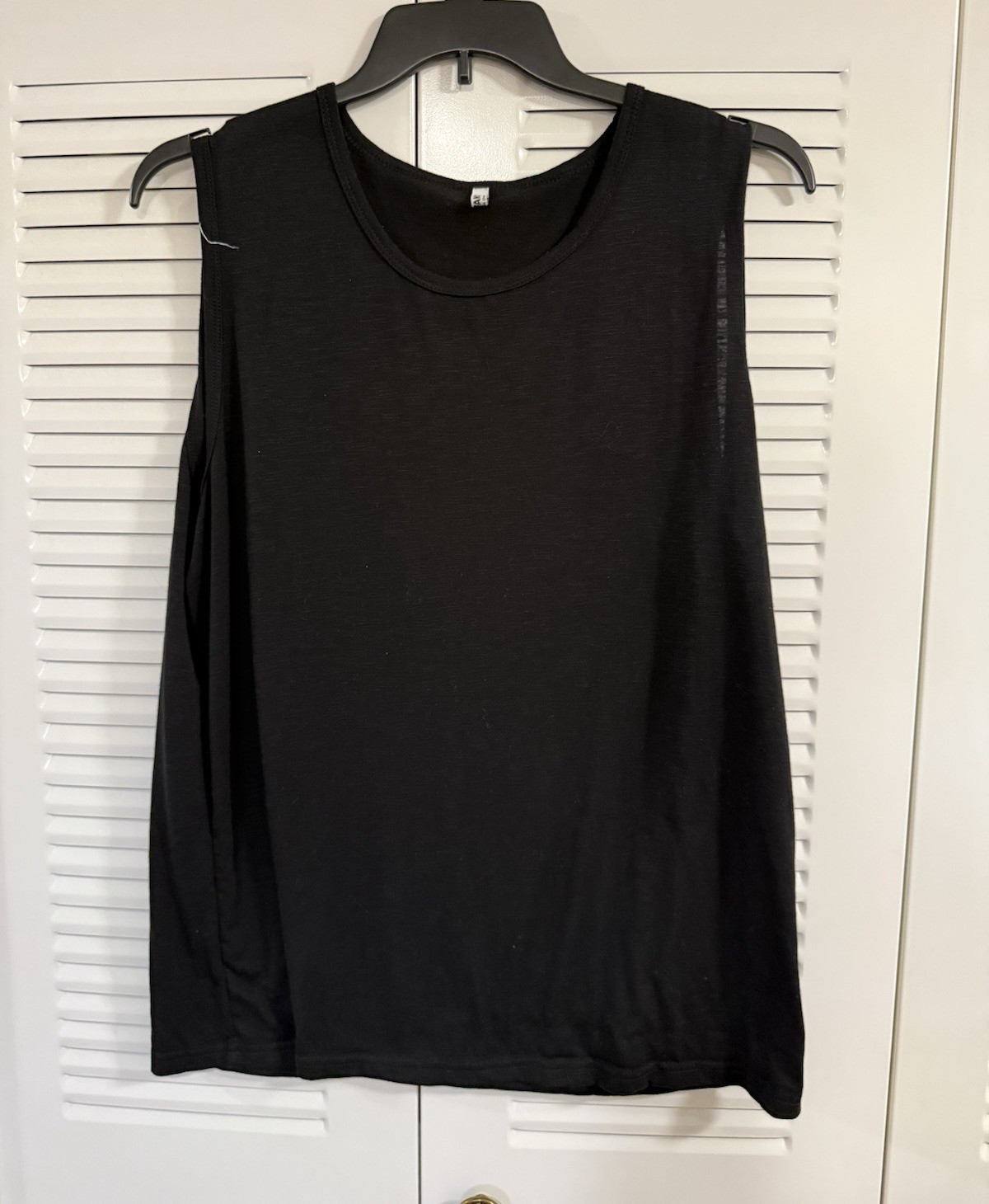COMFA Men’s L Black Sleeveless Tank Crew Neck Stretch Poly/Spandex Pullover gallery