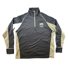 Unbranded USA Olympic Team Men’s M (Fits L) Navy & Gray 1/4 Zip Pullover SEE DES
