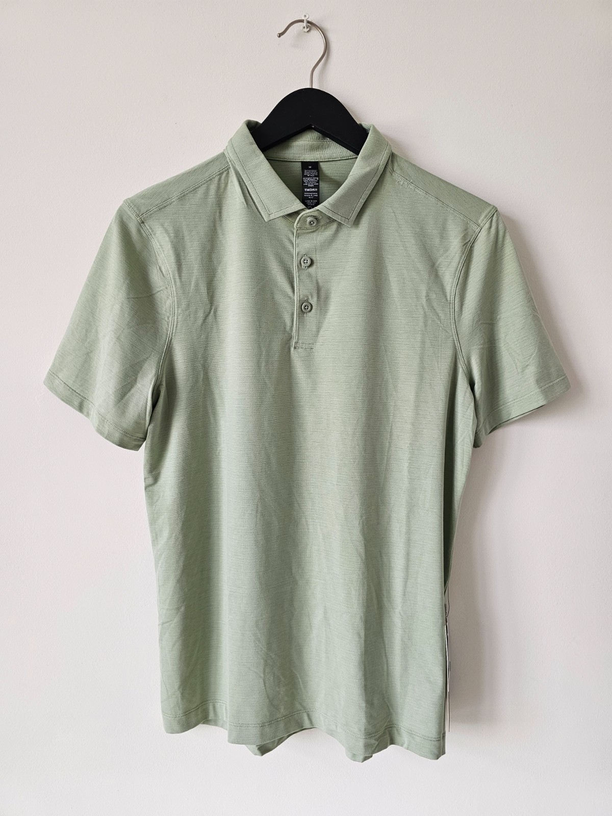 NWT LULULEMON FOGN Light Green Evolution SS Polo Top Golf Shirt Men's Medium gallery