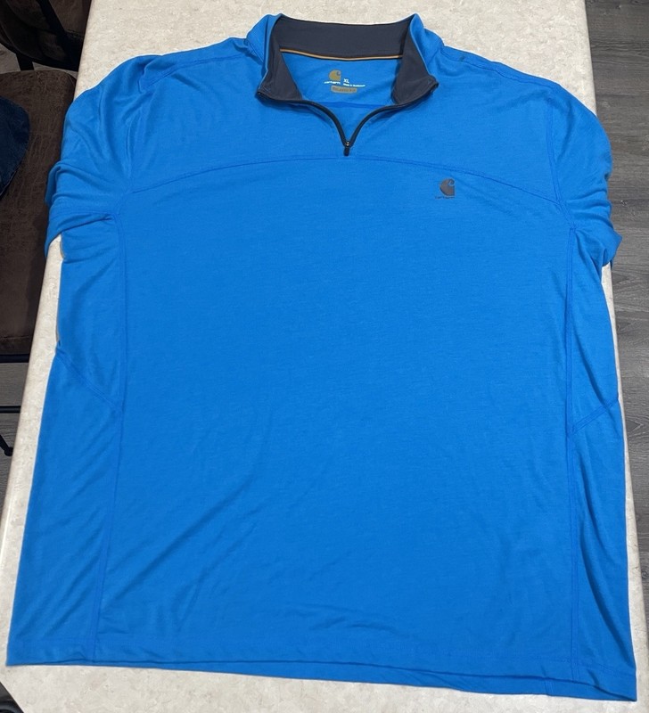 Carhartt Force Extremes 1/4 Zip Pullover Blue Relaxed Fit 102051 Size XL Stretch gallery