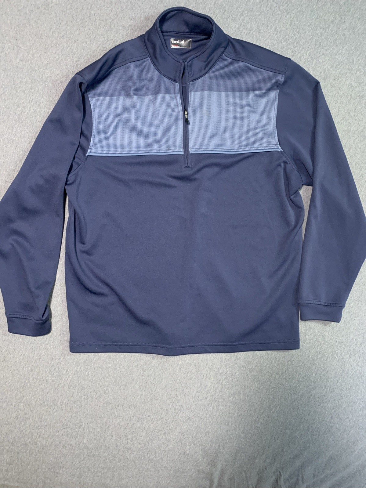 Bolle Mens Pullover Sweatshirt Navy Blue Quarter Zip Long Sleeve XL gallery
