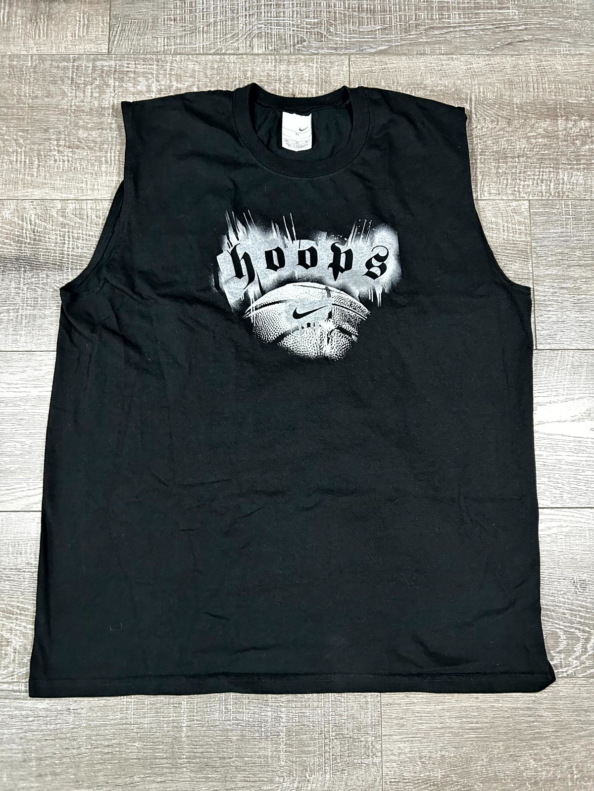 VTG Y2K Nike Tank Top Men's XL Black Basketball Hoops Center Swoosh Streetwear gallery