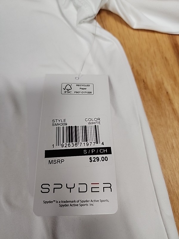 Spyder Active Performance T Shirt White-Proweb Mens Small Activewear Gym gallery