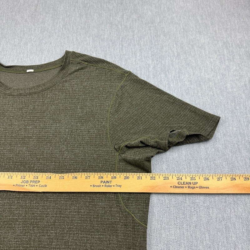 Lululemon Shirt Mens XL Green Metal Vent Breathe Short Sleeve Gym Workout Train gallery