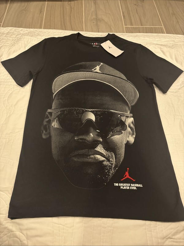 Jordan Small Diamond 45 Greatest Baseball Player Shirt Black NWT $42 gallery