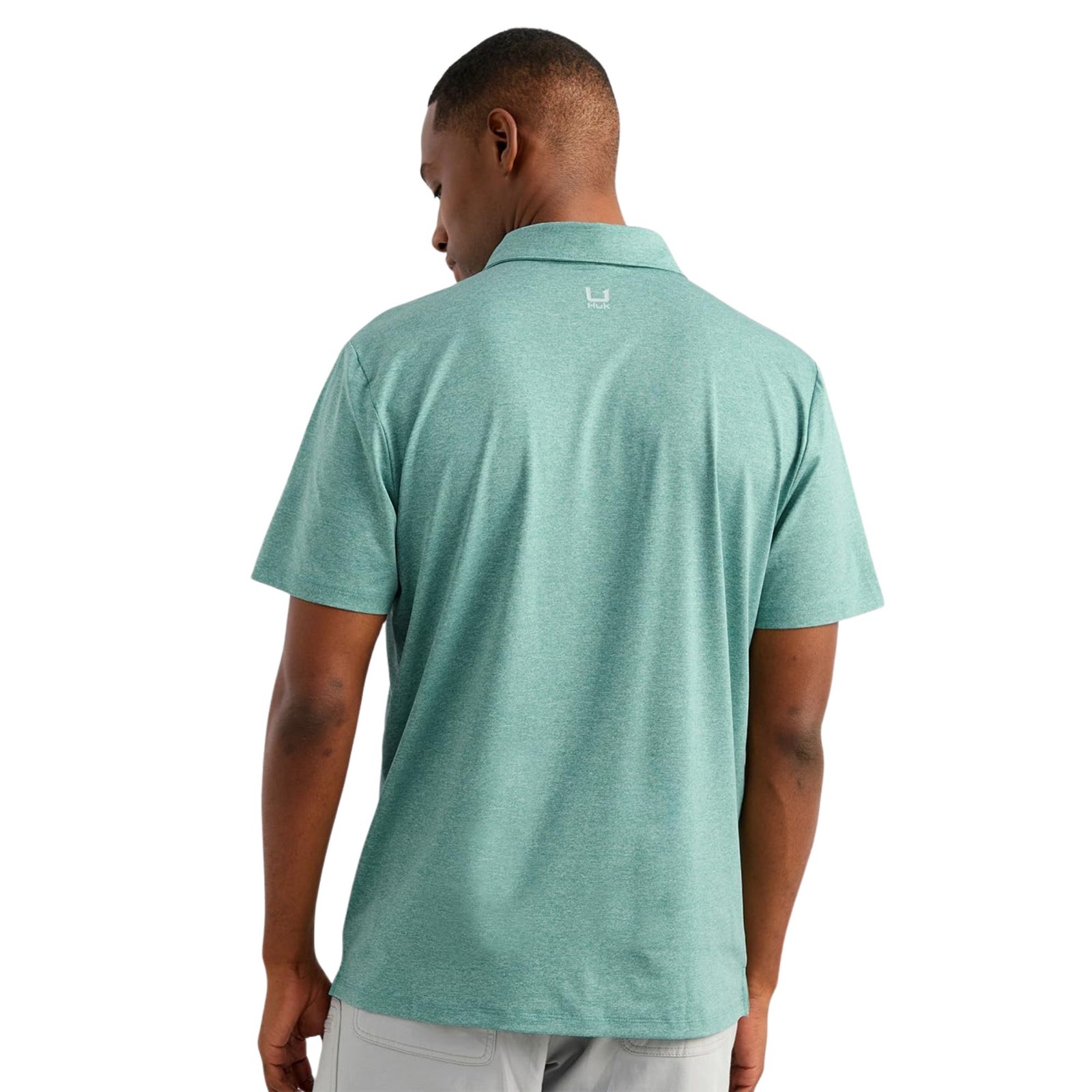 Huk Pursuit Polo Men's Tech Shirt, Mineral Blue Heather, Medium gallery