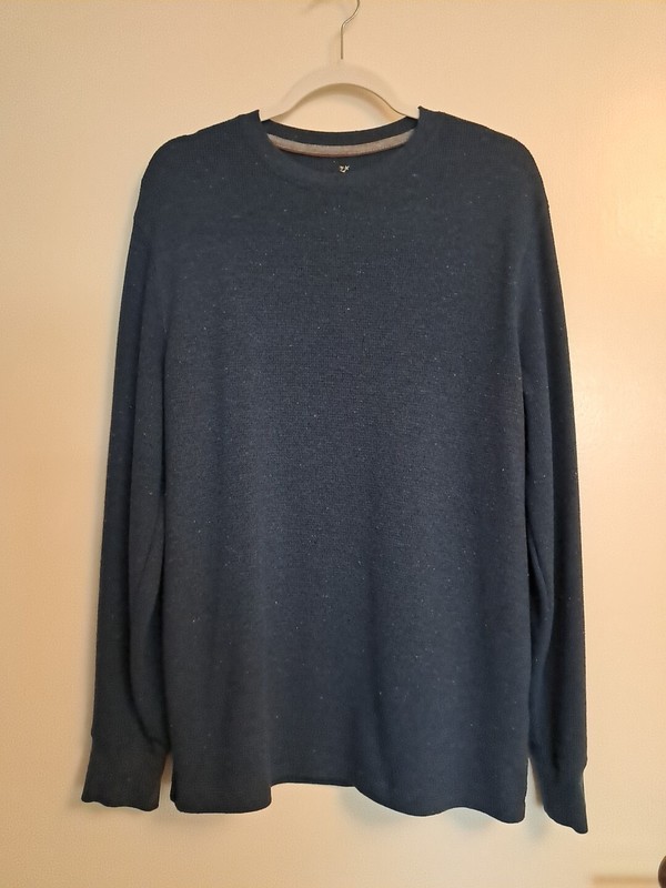 Outdoor Life Waffle Pattern Pullover Men's Shirt Size Large Long Sleeve Blue gallery
