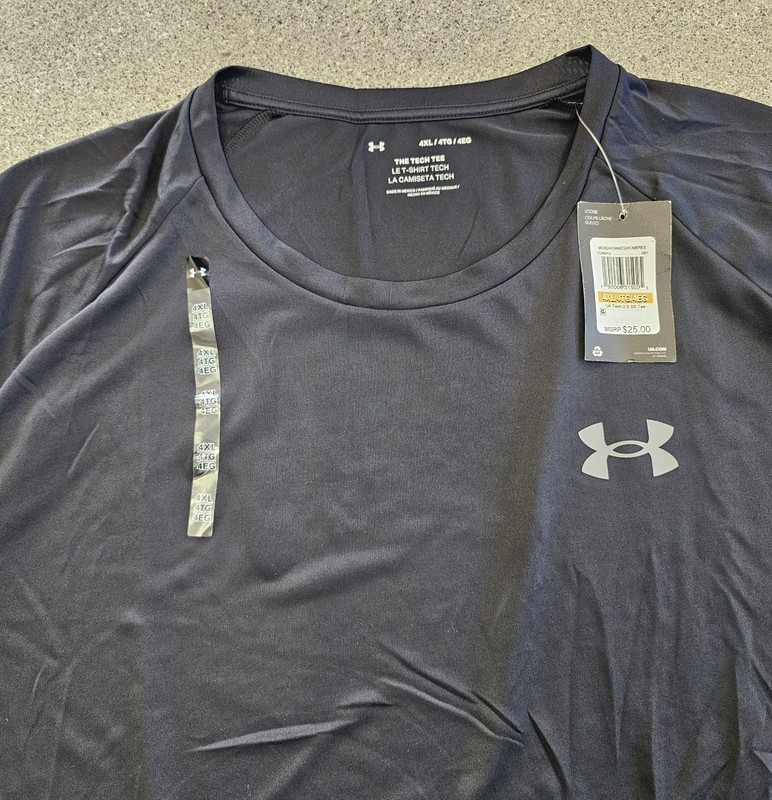 NWT Under Armour Tech Tee Men’s 4XL 4X Big Loose Fit Short Sleeve Shirt gallery