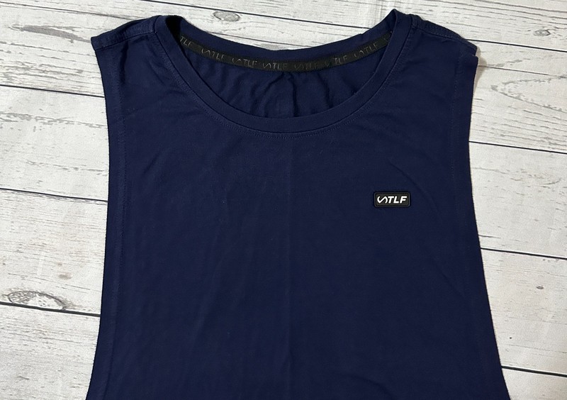 TLF Men's Athletic Sleeveless Performance Tank Top Gym Workout Size L Navy Blue gallery
