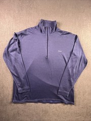 Patagonia Capilene Blue 1/4 Zip Mock Neck Pullover Men’s L Long Sleeve Preppy