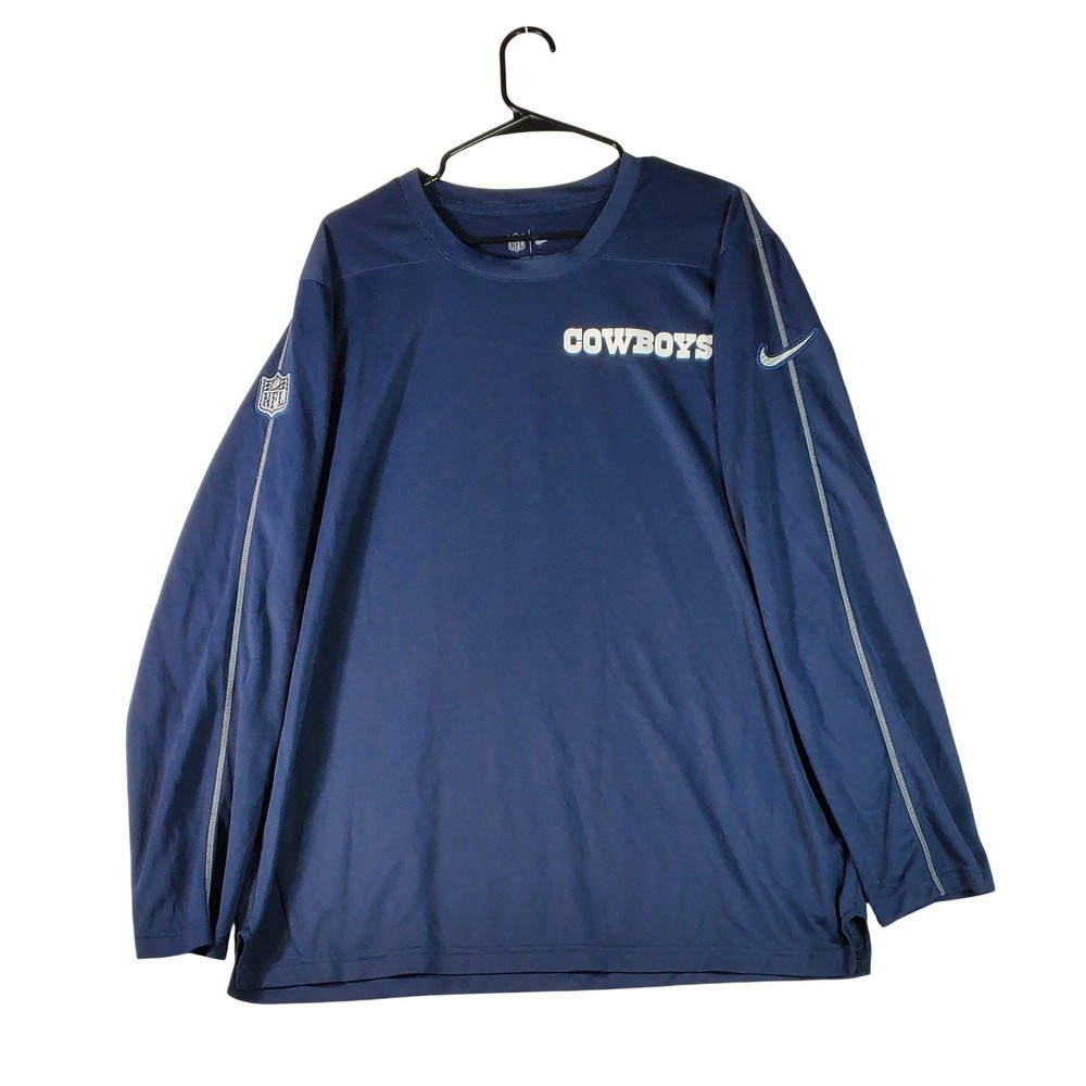 Nike Dallas Cowboys NFL Dri-FIT Long Sleeve Shirt Men's XL Navy Blue