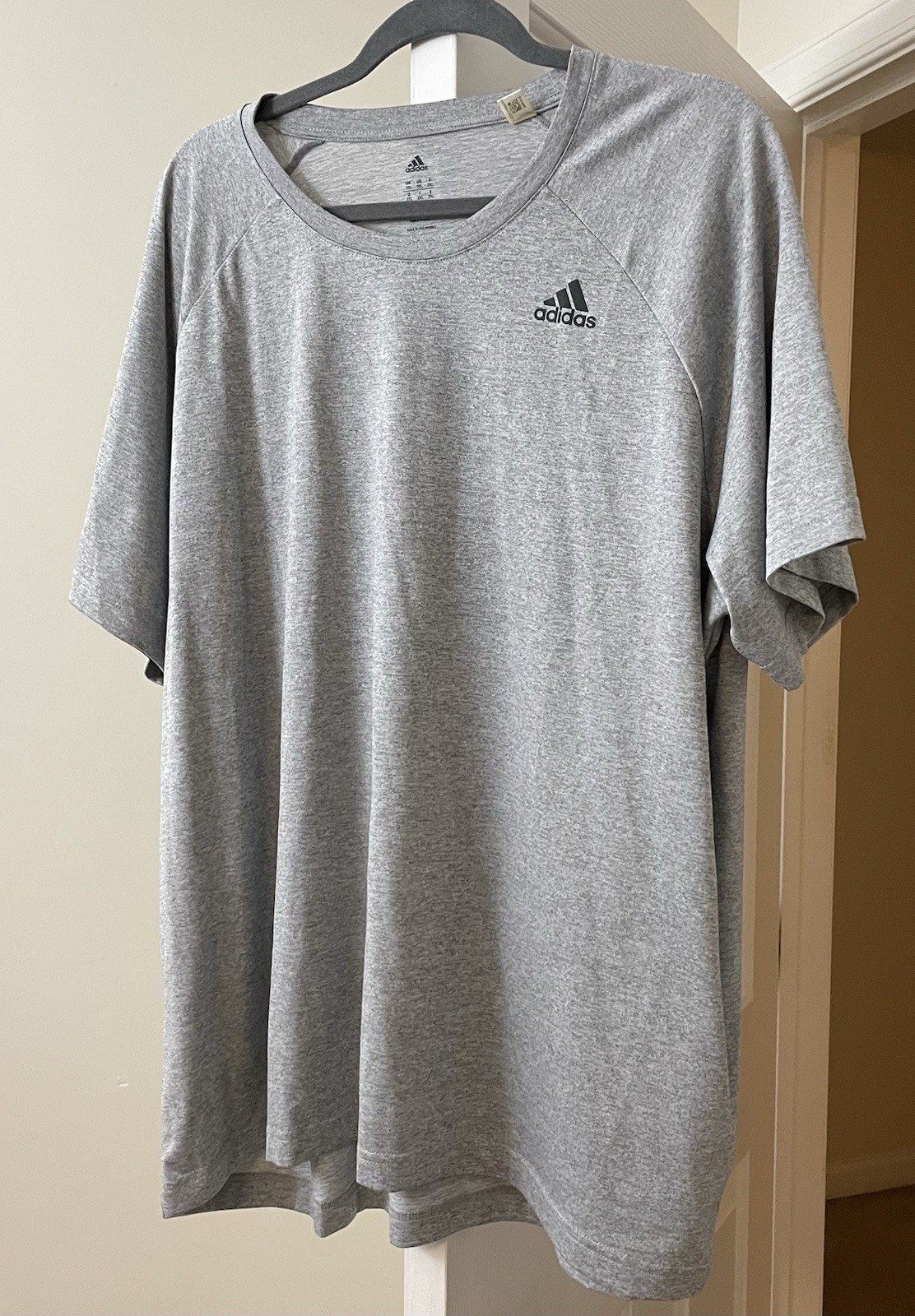 adidas Climalite Shirt Gray Marled Athletic Short Sleeve Pullover Men's 2XL gallery