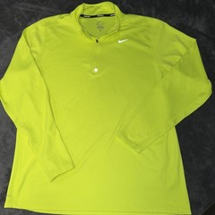 Nike DriFit Quarter Zip Pullover Mens XL Neon Yellow Running Golf Athletic