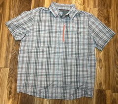 Mountain Hardwear Mens Short Sleeve Button Up Shirt Size (M Plaid Light Grey