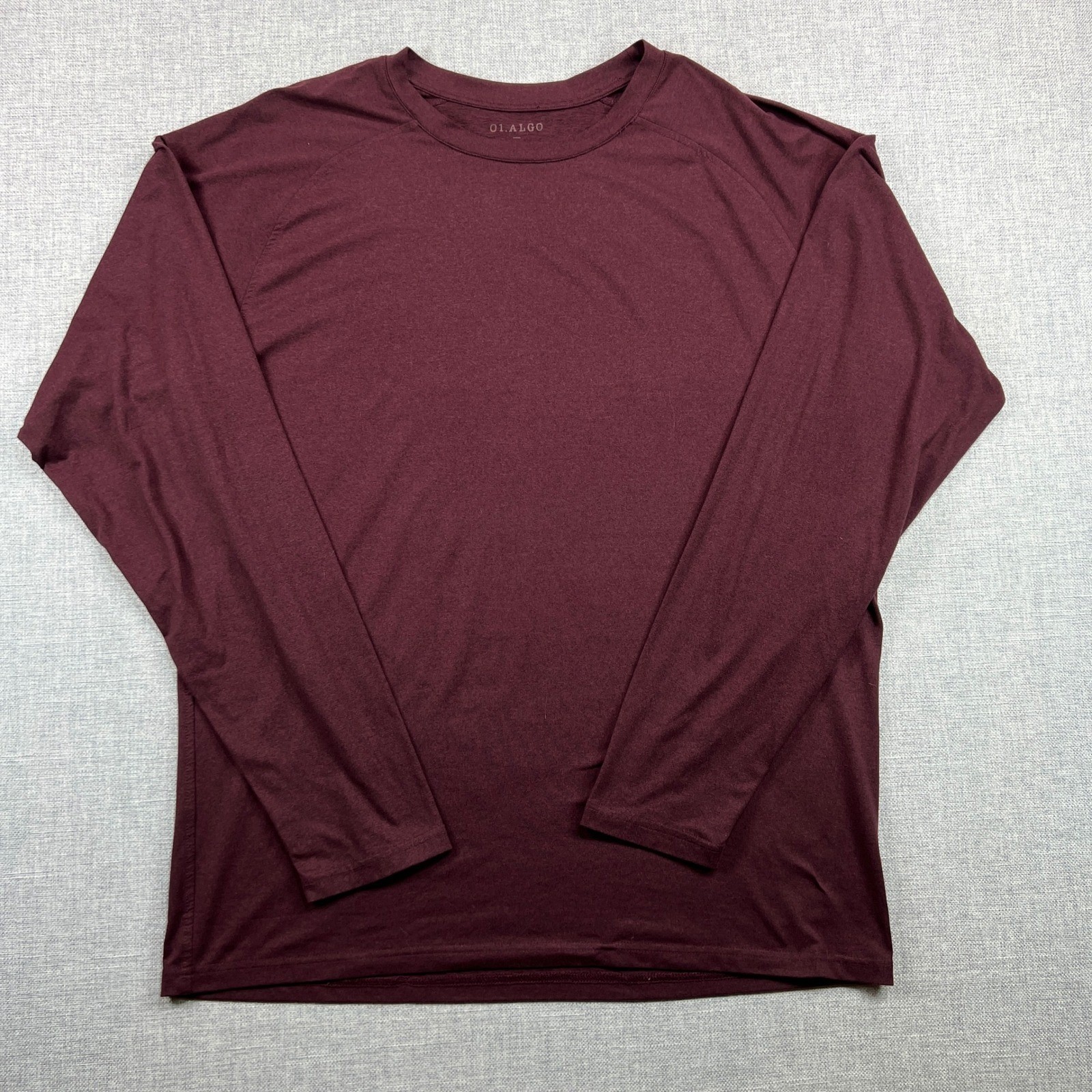 01.ALGO Performance Long Sleeve Shirt Mens Large Quick Dry Wicking SPF 40 Maroon gallery