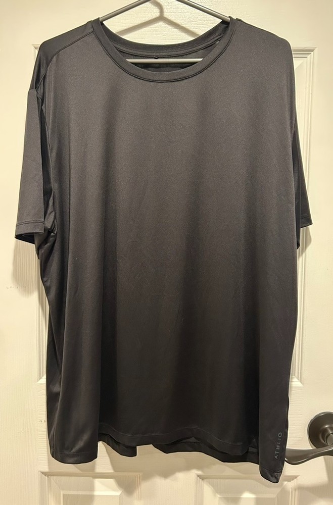 Athlio Men's size XL Black short sleeve crew neck quick dry sun protection shirt